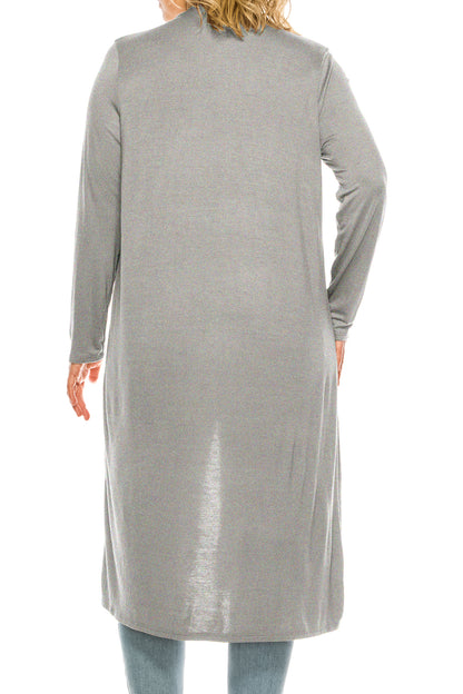 Women's Plus Size, Casual Long Open Front Drape Lightweight Duster Sweater Cardigan.