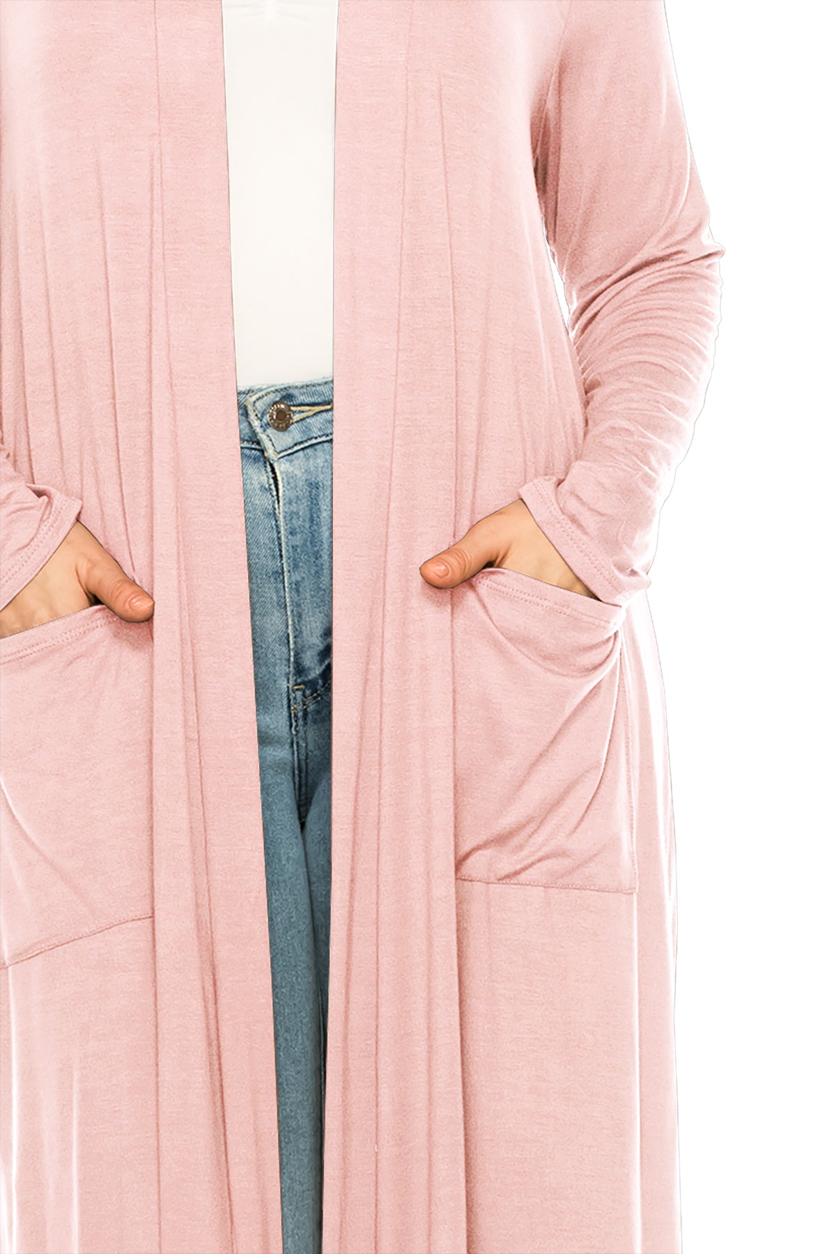 Long pink sweater duster best sale