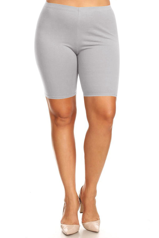 Women's Plus Size Casual Comfy Workout Yoga Basic Solid Biker Shorts Pants