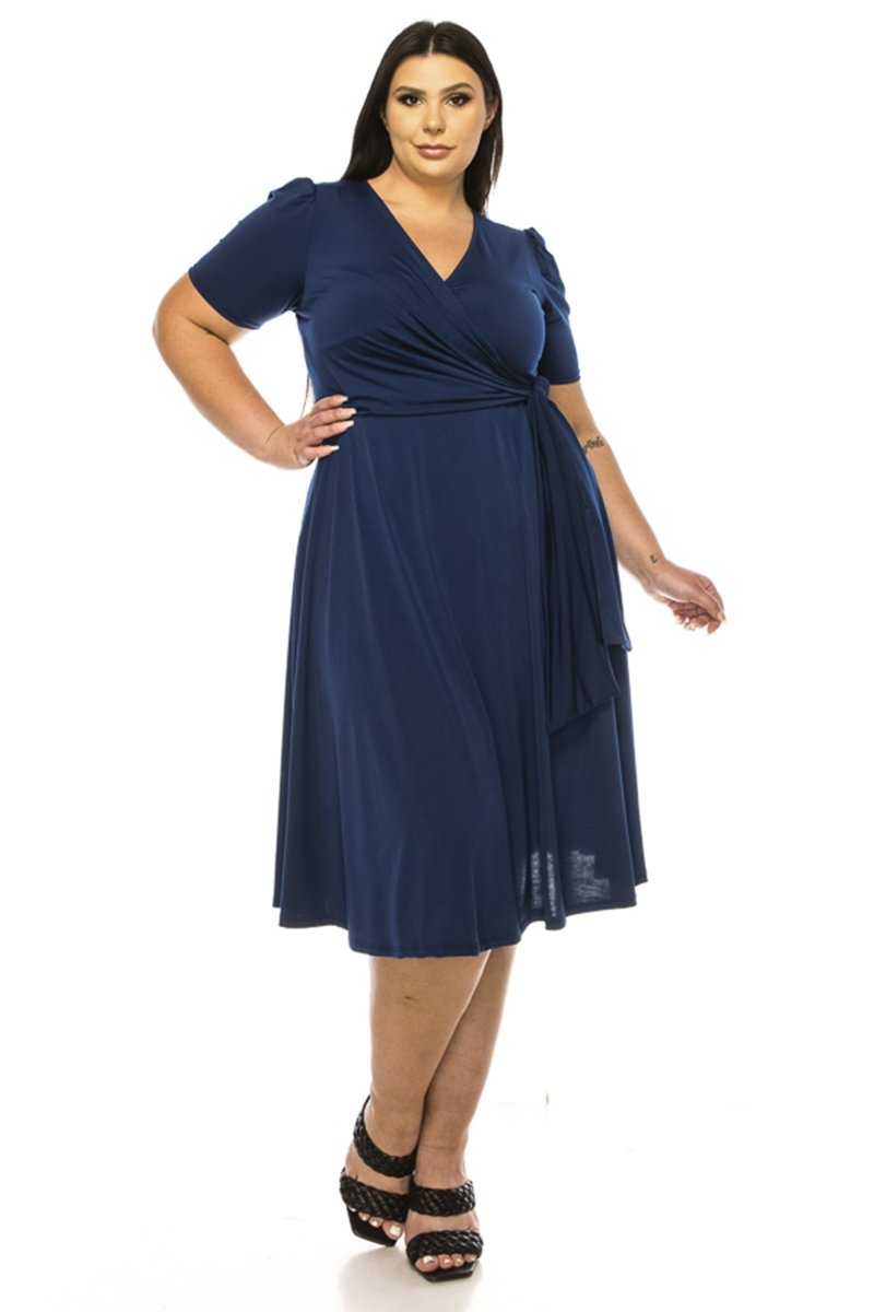 plus size faux wrap dress Final Sale in Pink Fuchsia jersey dress in ever Plus Size Boho Fuchsia Pink
