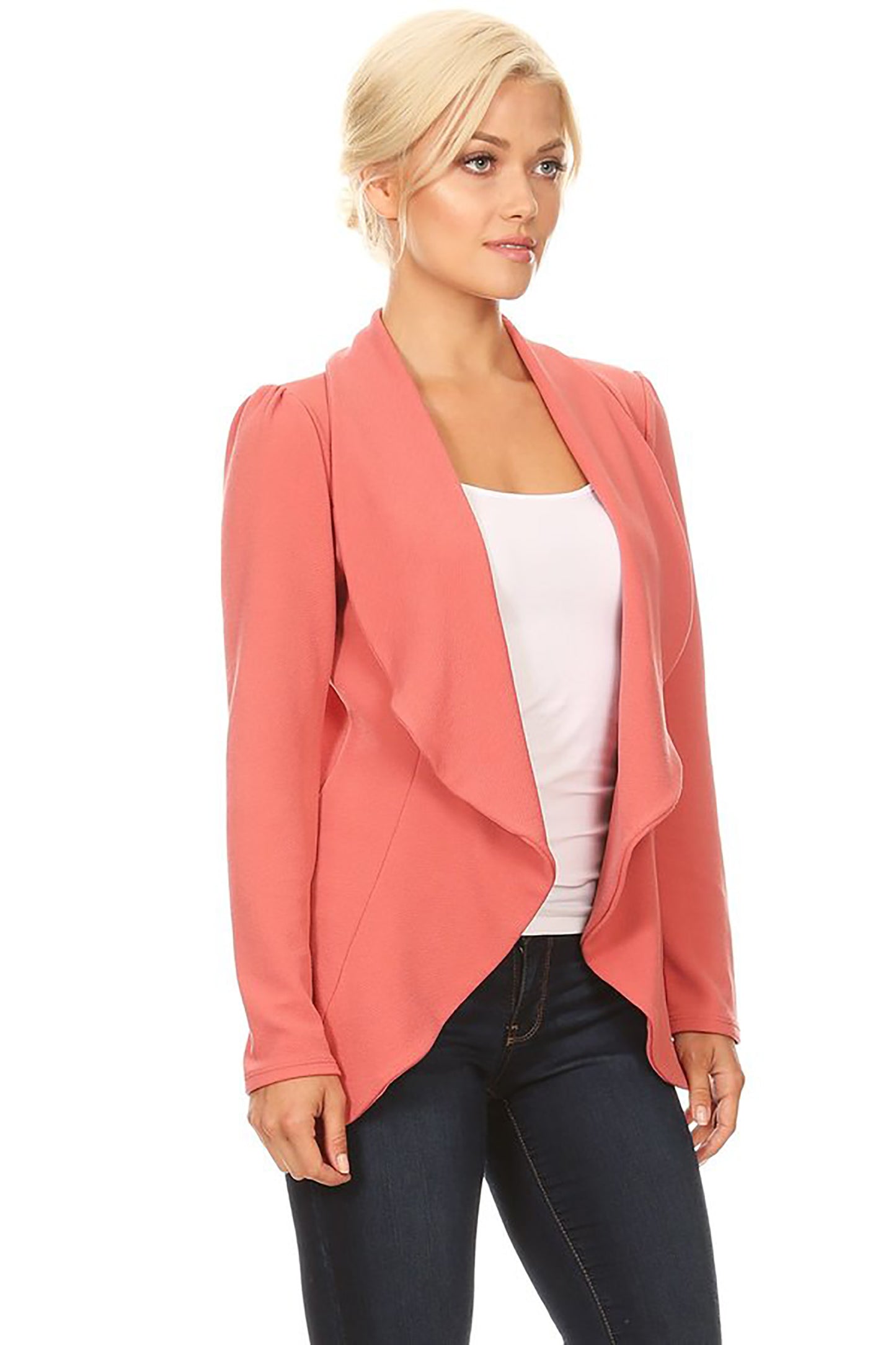 Women's Women's Classic Casual Work Draped Open Front Blazer