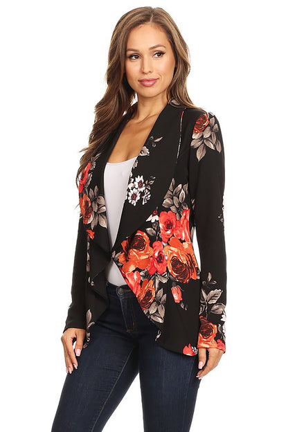 Women's Women's Classic Casual Work Draped Open Front Blazer