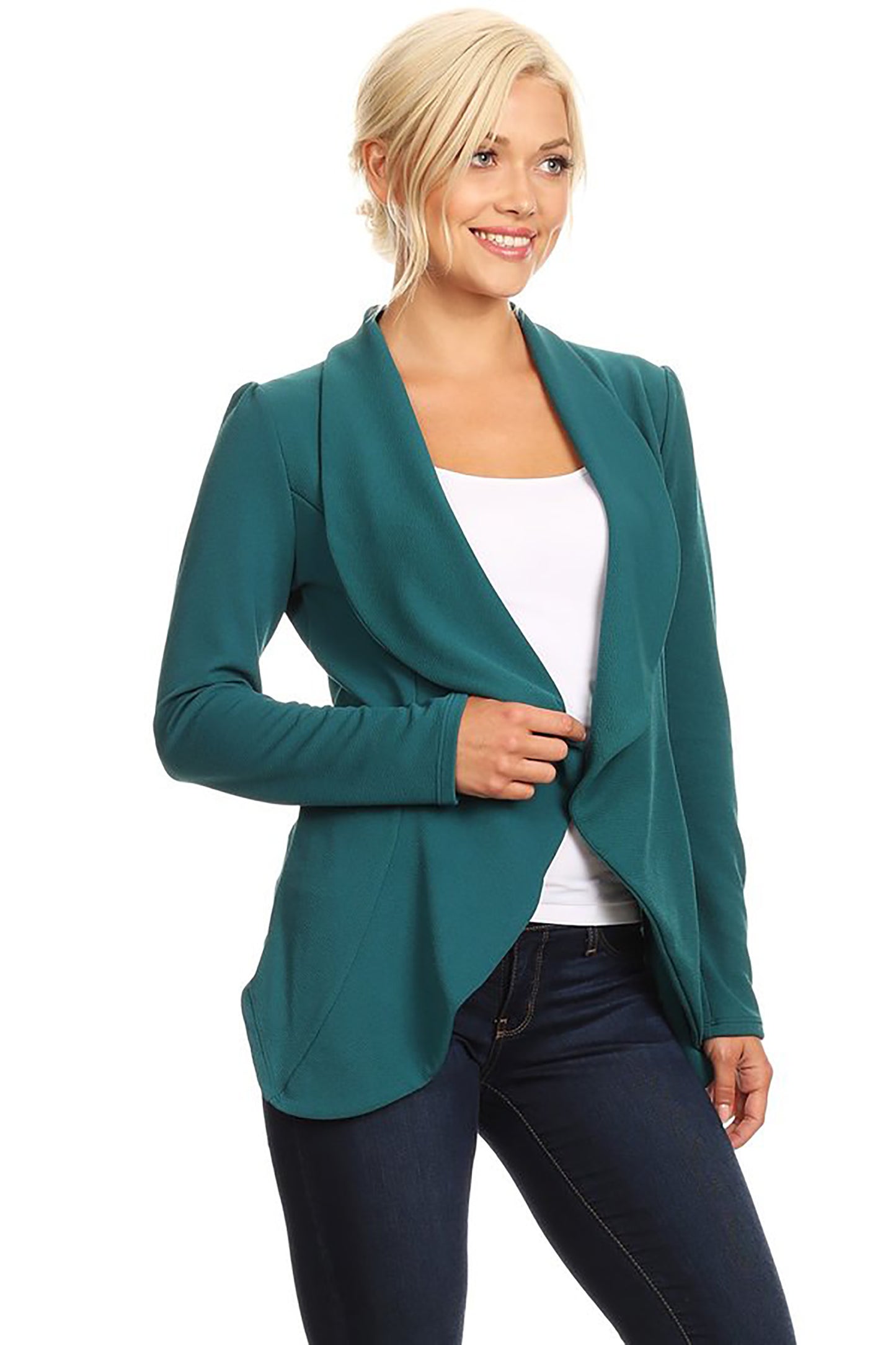 Women's Women's Classic Casual Work Draped Open Front Blazer