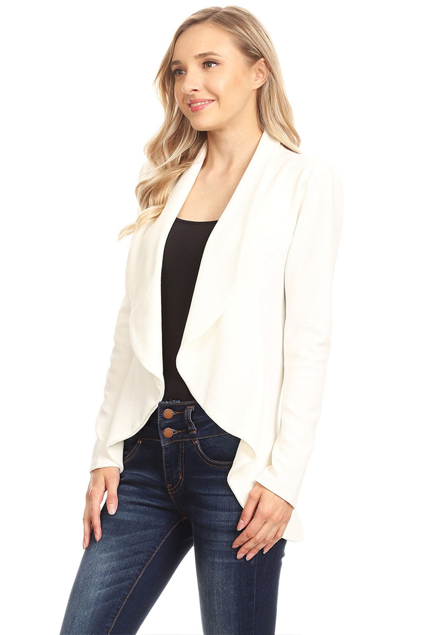 Women's Women's Classic Casual Work Draped Open Front Blazer