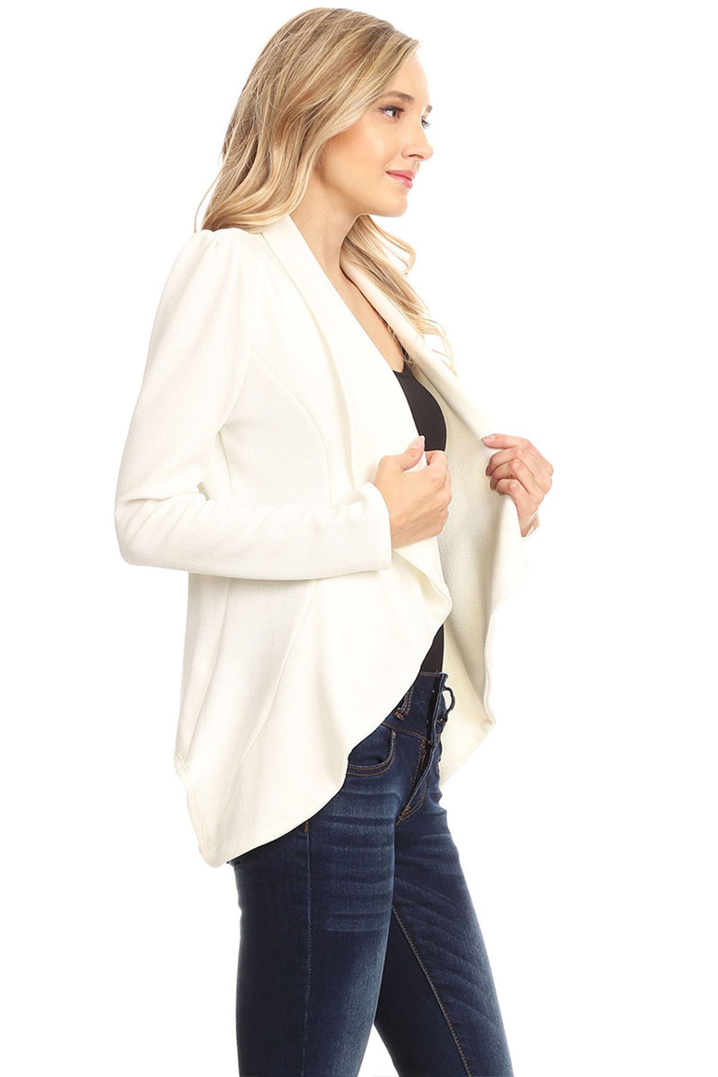 Women's Women's Classic Casual Work Draped Open Front Blazer