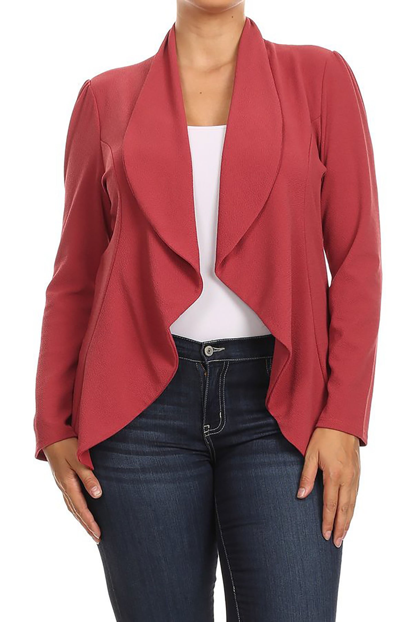 Women's Women's Classic Casual Work Draped Open Front Blazer