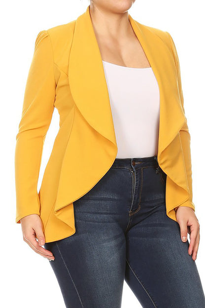 Women's Women's Classic Casual Work Draped Open Front Blazer