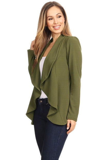 Women's Women's Classic Casual Work Draped Open Front Blazer