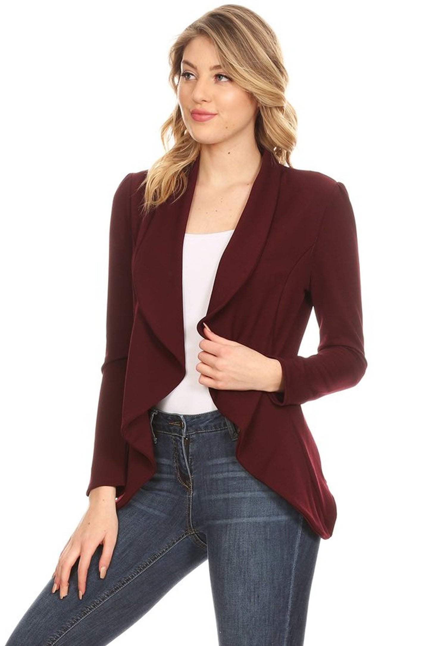 Women's Women's Classic Casual Work Draped Open Front Blazer