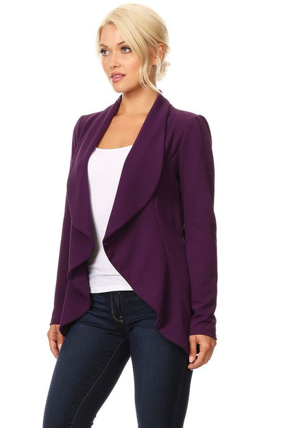 Women's Women's Classic Casual Work Draped Open Front Blazer