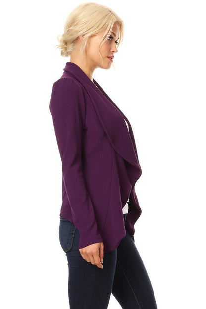 Women's Women's Classic Casual Work Draped Open Front Blazer