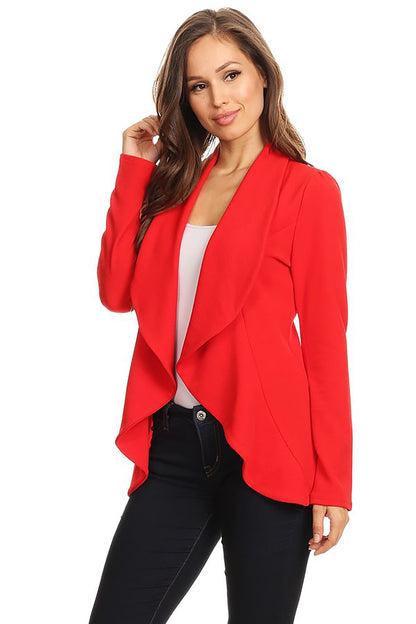 Women's Women's Classic Casual Work Draped Open Front Blazer