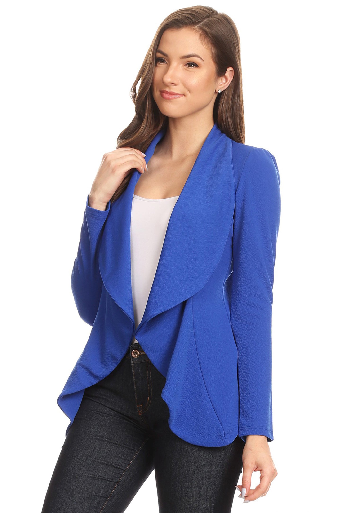 Women's Women's Classic Casual Work Draped Open Front Blazer