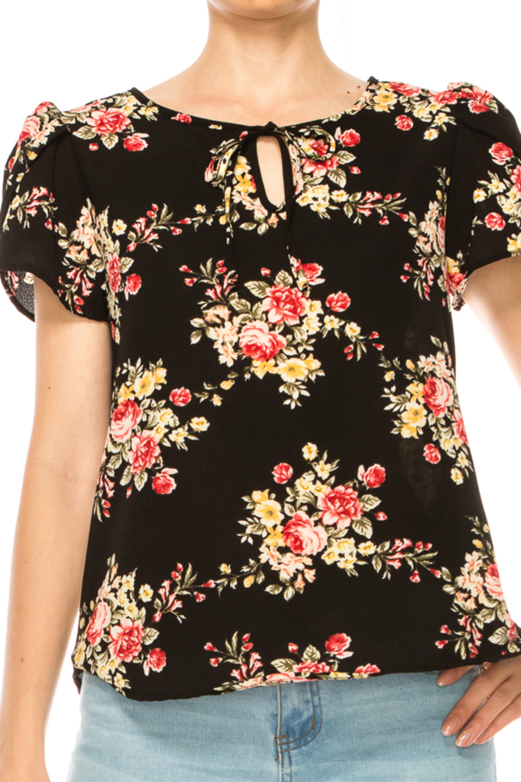 Floral Black Yellow