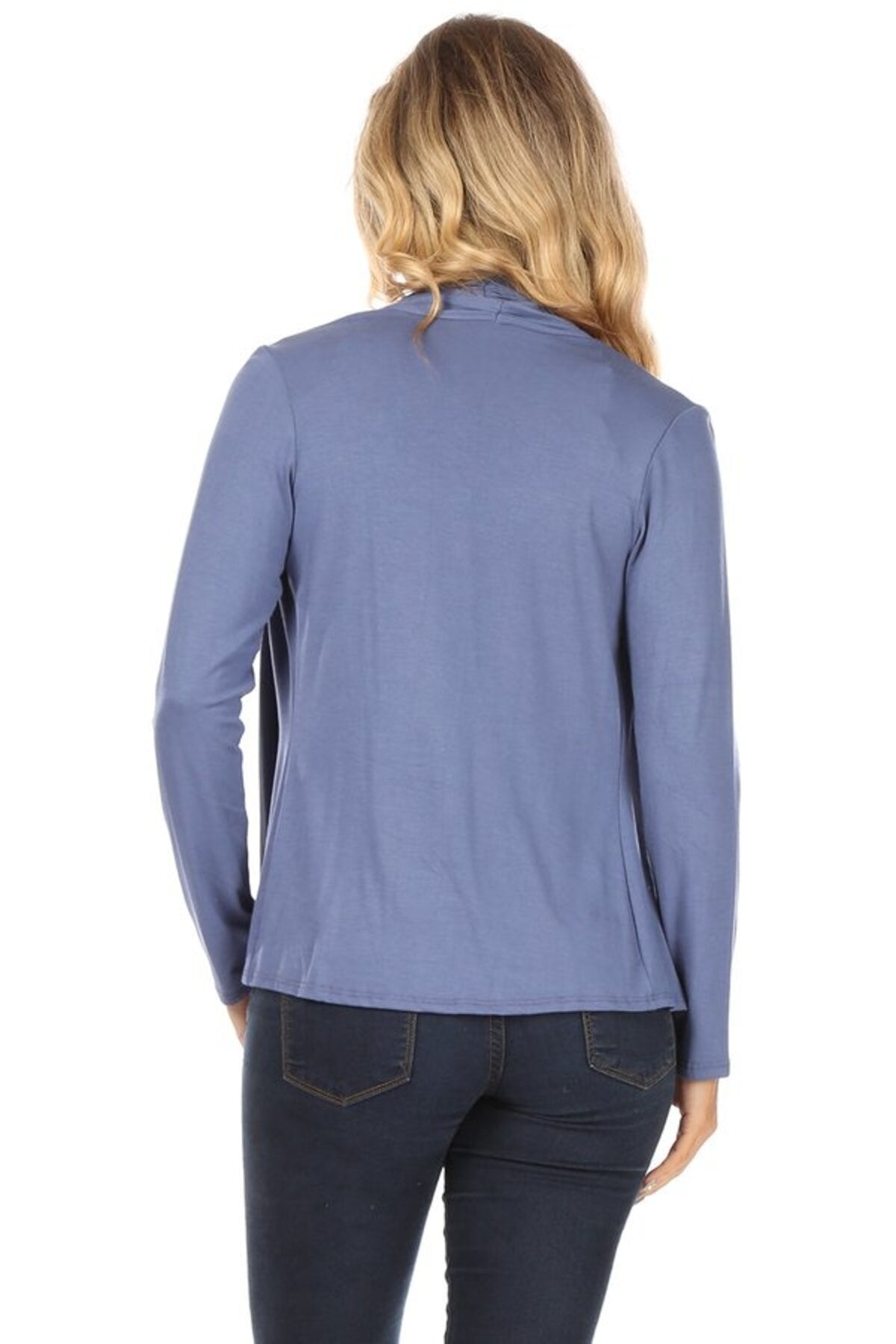 Women's Casual Solid Long Sleeve Drape Open Front Cardigan