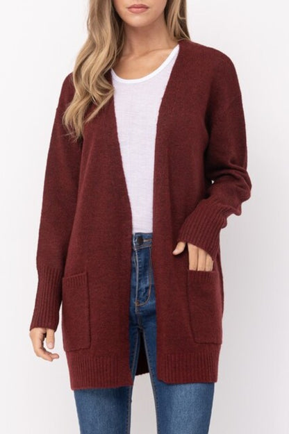 Women's Open front long sleeve cardigan sweater