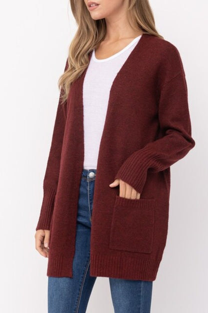 Women's Open front long sleeve cardigan sweater