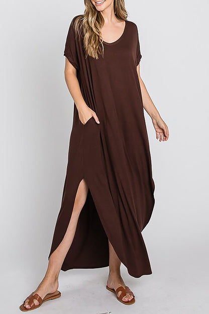 Women's Solid Color Oversized Maxi Dress