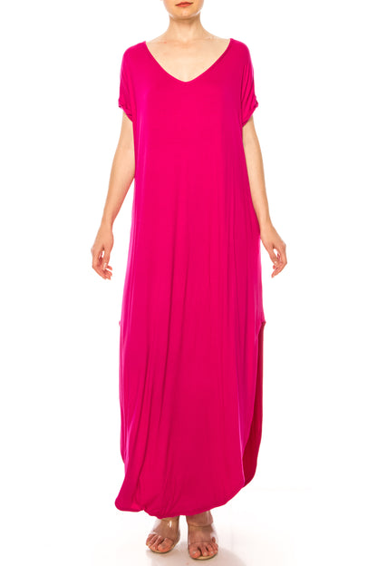 Women's Solid Color Oversized Maxi Dress