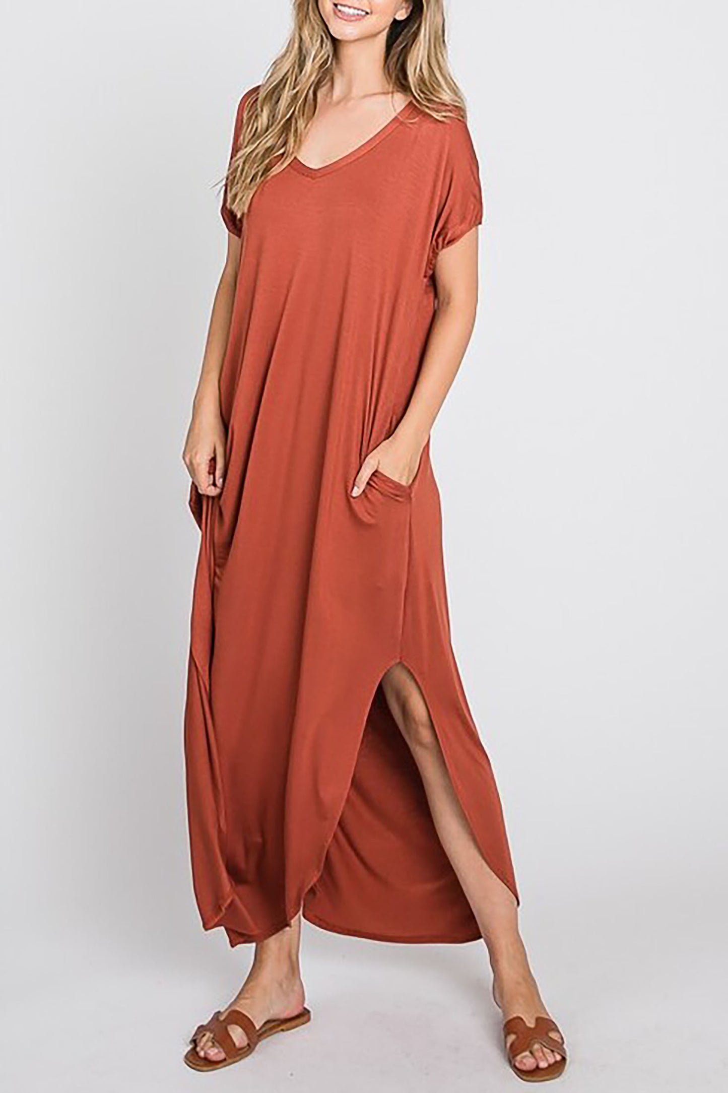 Women's Solid Color Oversized Maxi Dress