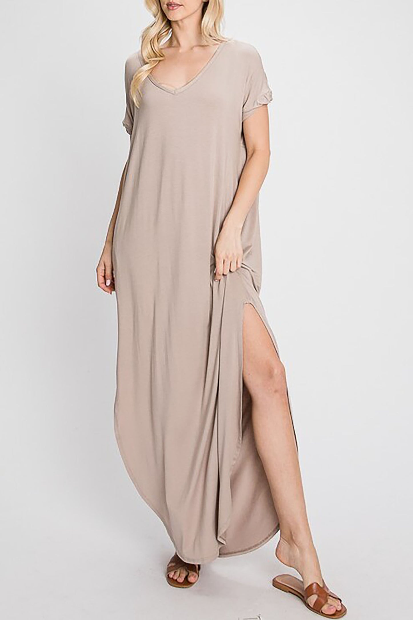 Women's Solid Color Oversized Maxi Dress