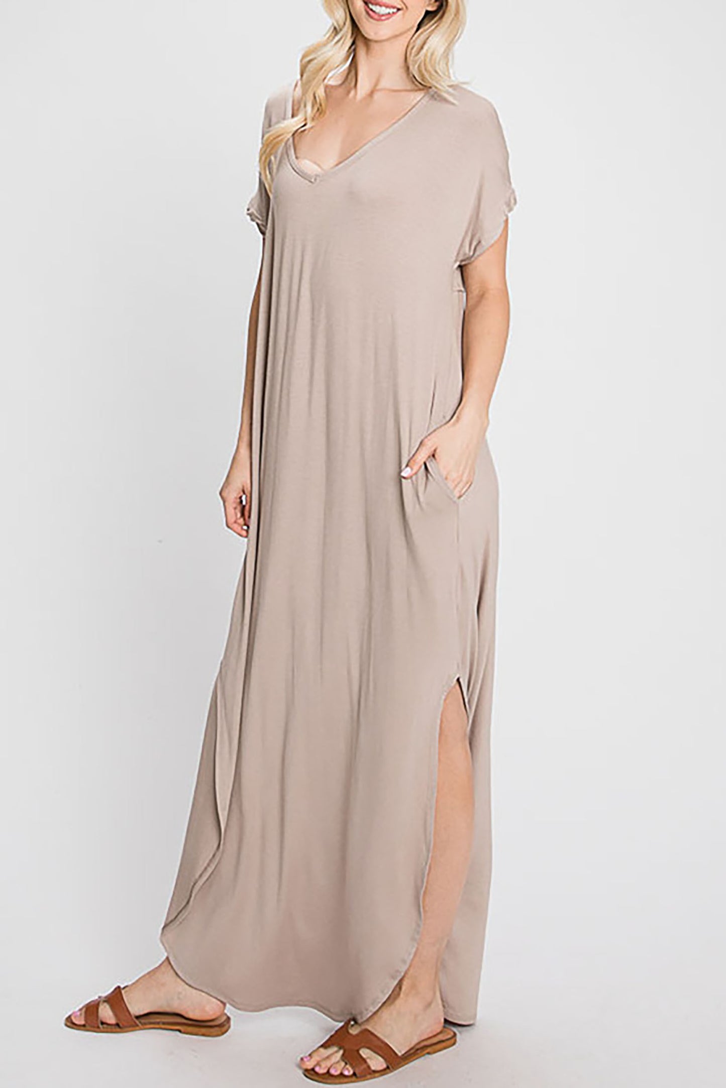 Women's Solid Color Oversized Maxi Dress