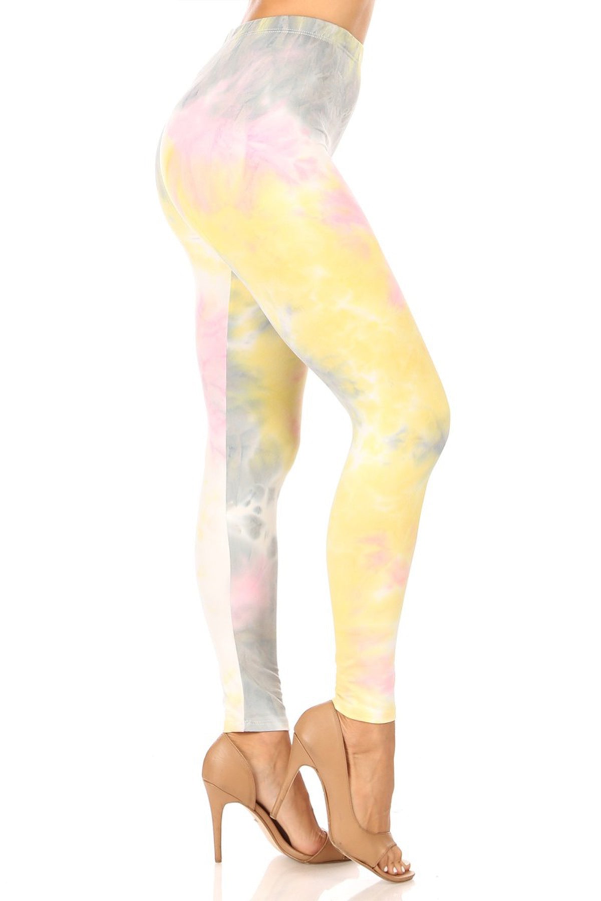Women's Casual Tie Dye and Solid Color Elastic Band Waist Active Leggings Pants S-3XL