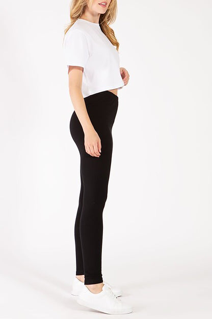 Women's Solid Basic High-Waisted Leggings