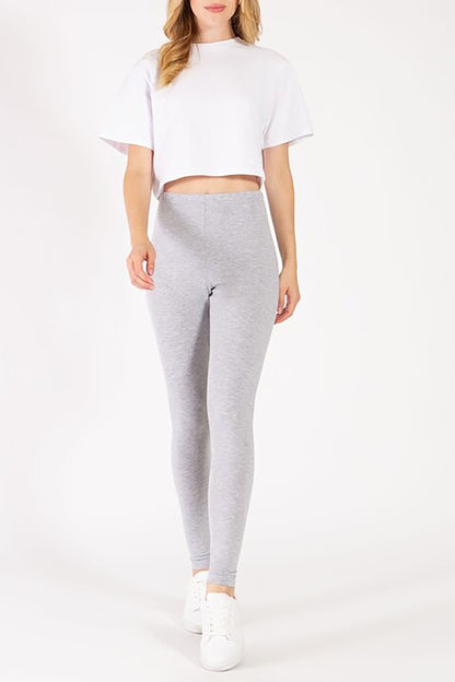 Women's Solid Basic High-Waisted Leggings