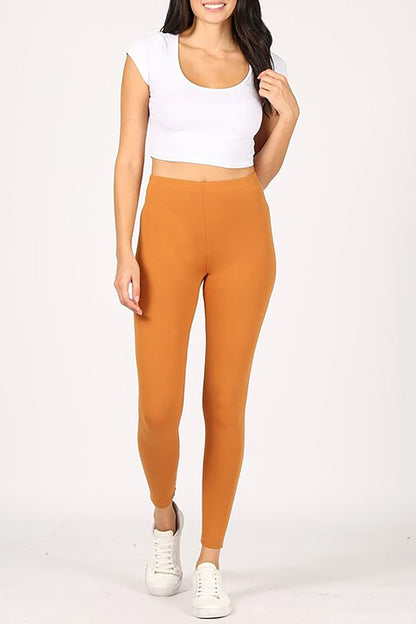 Women's Solid Basic High-Waisted Leggings