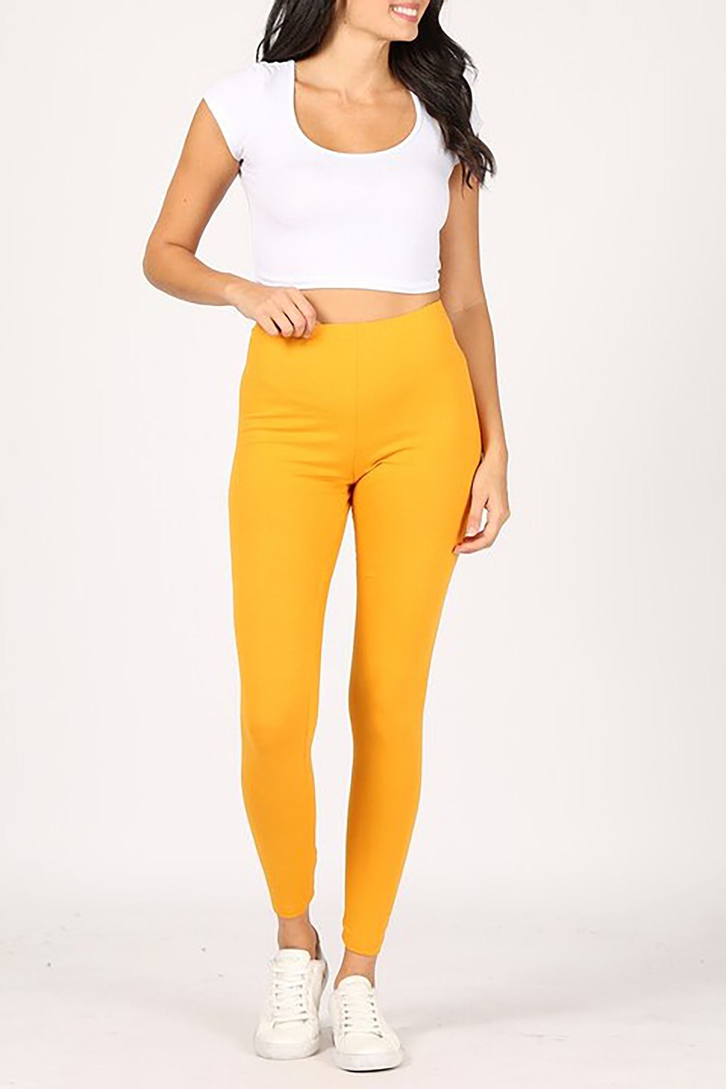 Women's Solid Basic High-Waisted Leggings