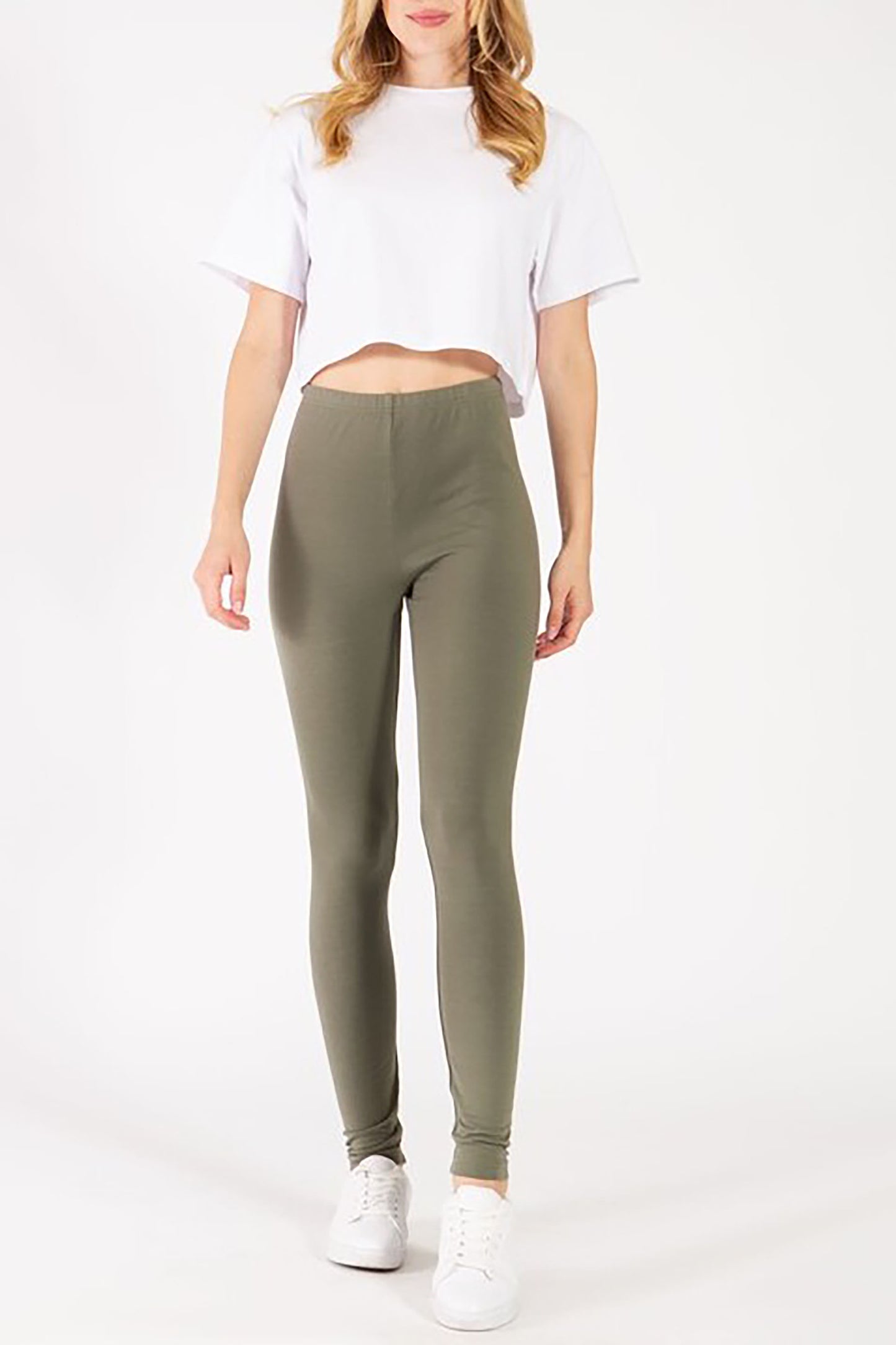 Women's Solid Basic High-Waisted Leggings