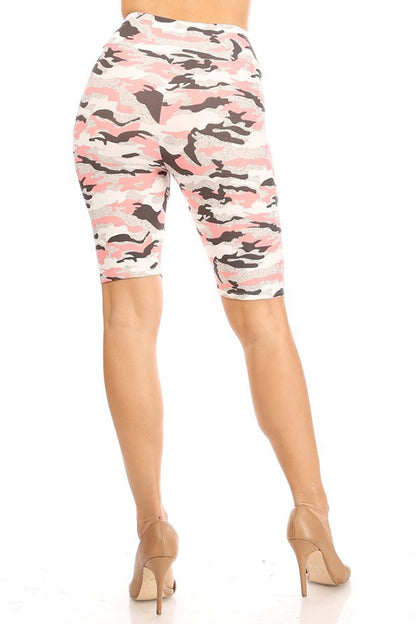 Women's Casual Printed High Waist Stretch Biker Running Yoga Leggings Shorts Pants