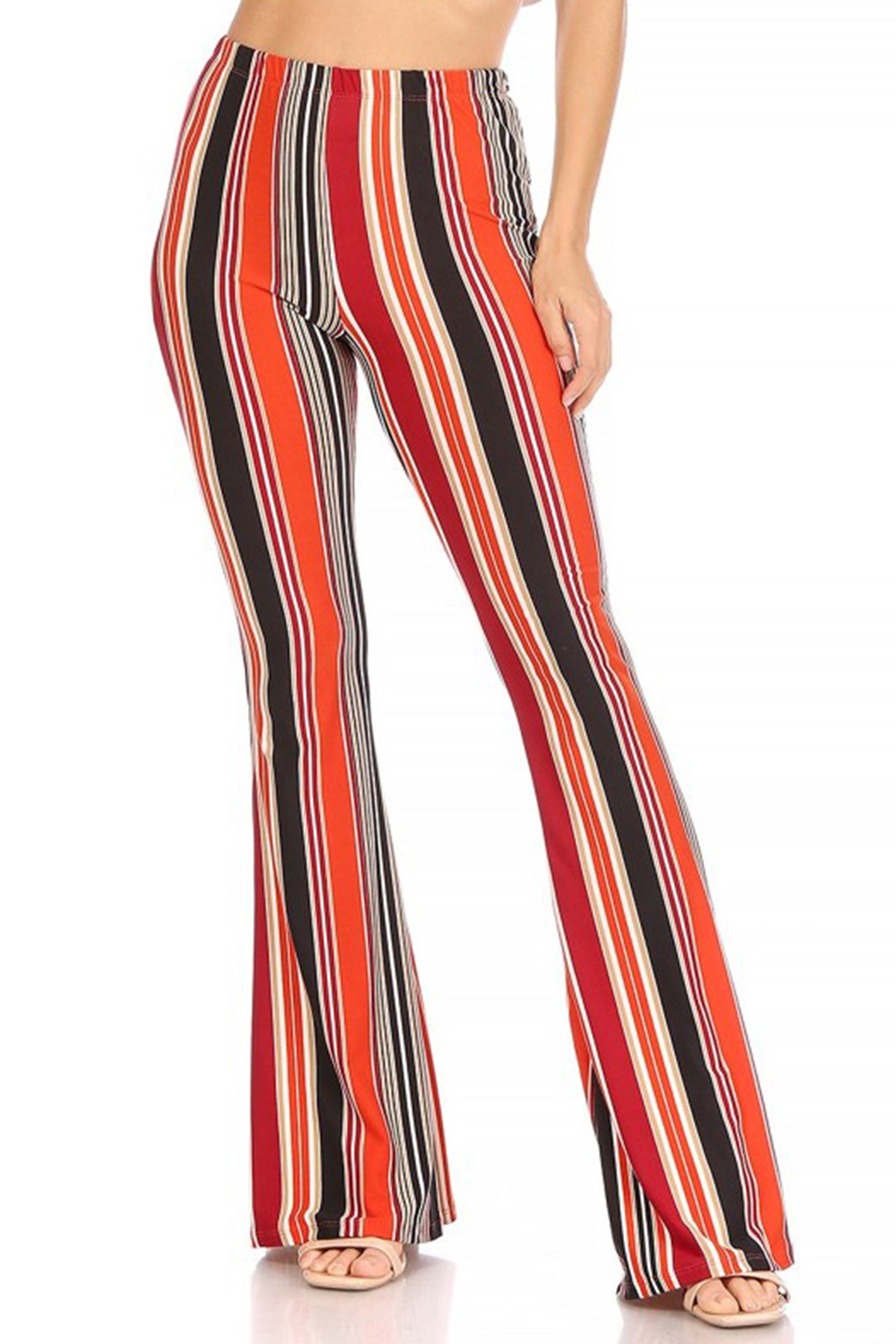 Women's High Waisted Print Soft Stretch Palazzo Flare Pants Leggings Pants