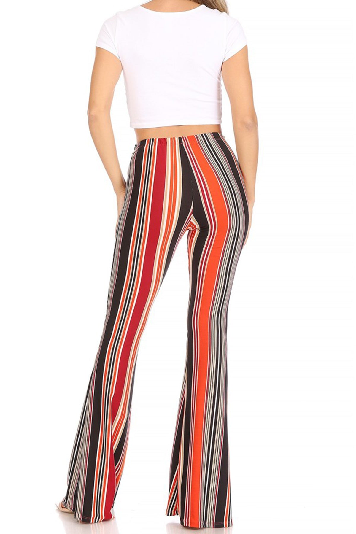 Women's High Waisted Print Soft Stretch Palazzo Flare Pants Leggings Pants