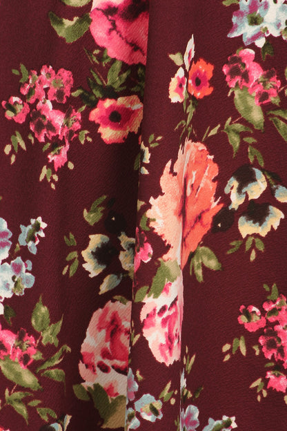 Floral Maroon