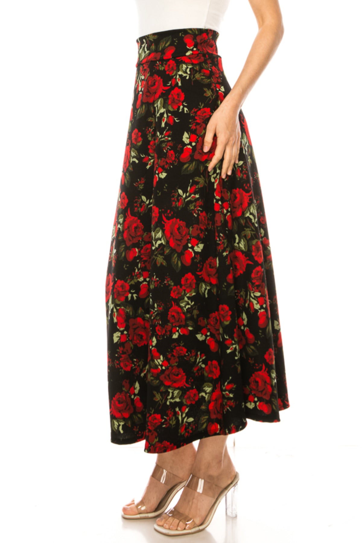 Women's Casual Floral Print A-Line Long Skirt