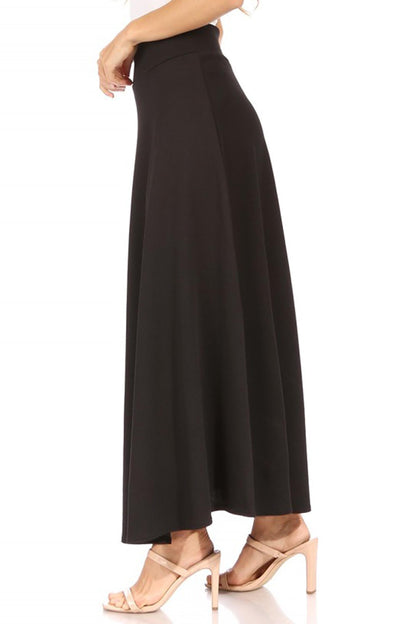 Women's Plus Size  Casual Solid Flare A-line Long Skirt