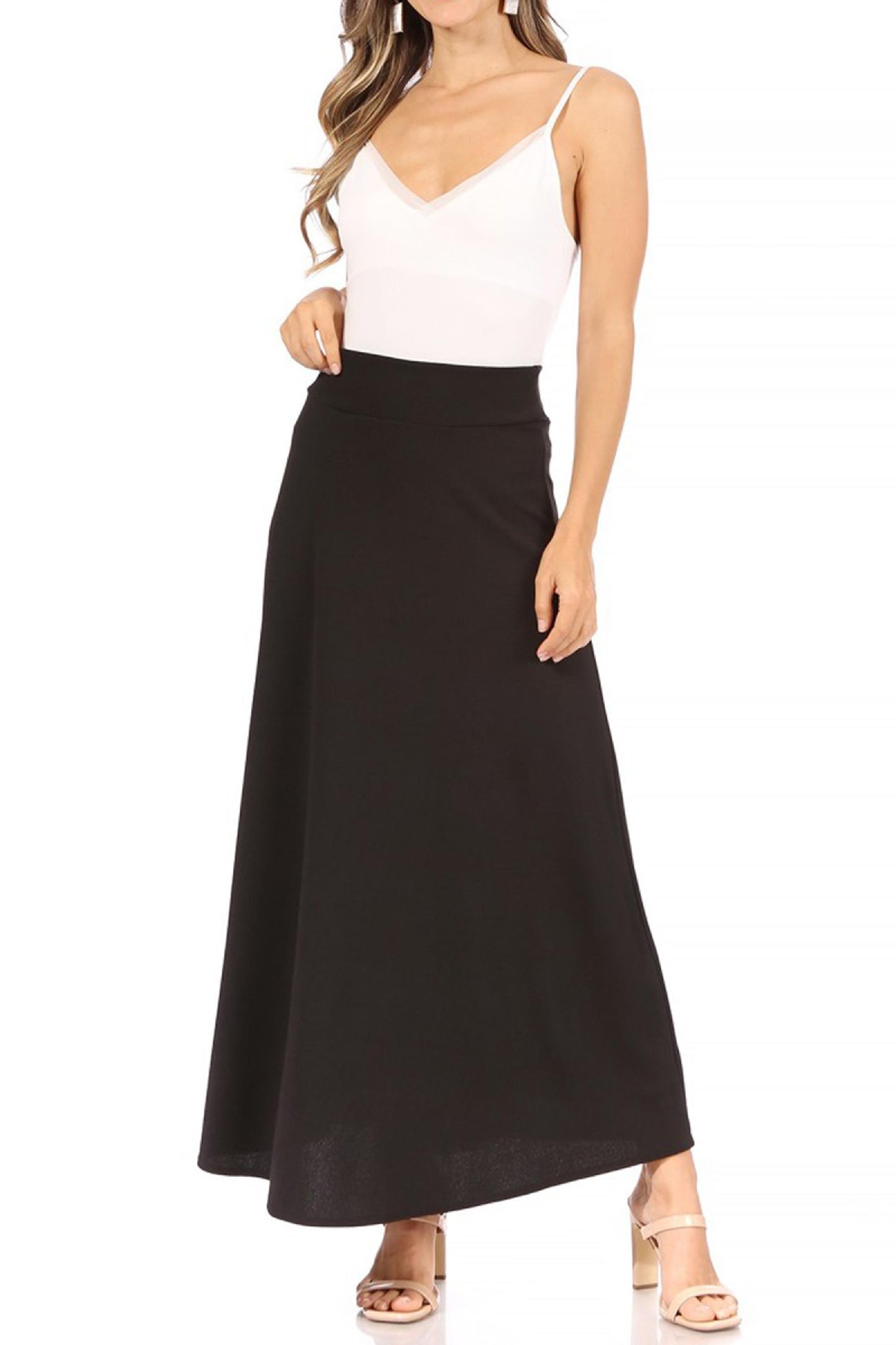 Women's Plus Size  Casual Solid Flare A-line Long Skirt