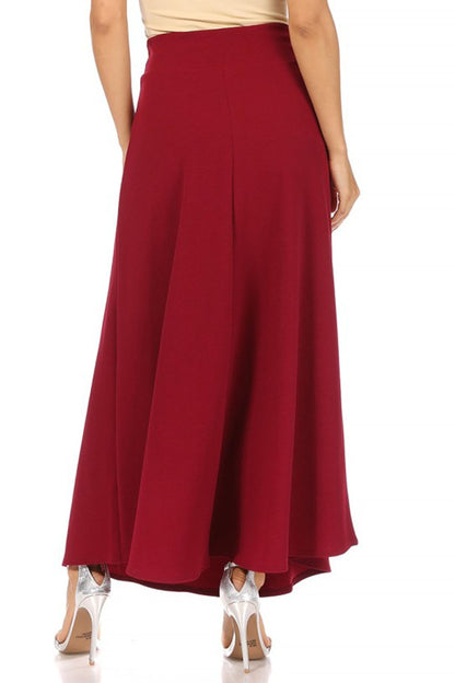 Women's Plus Size  Casual Solid Flare A-line Long Skirt