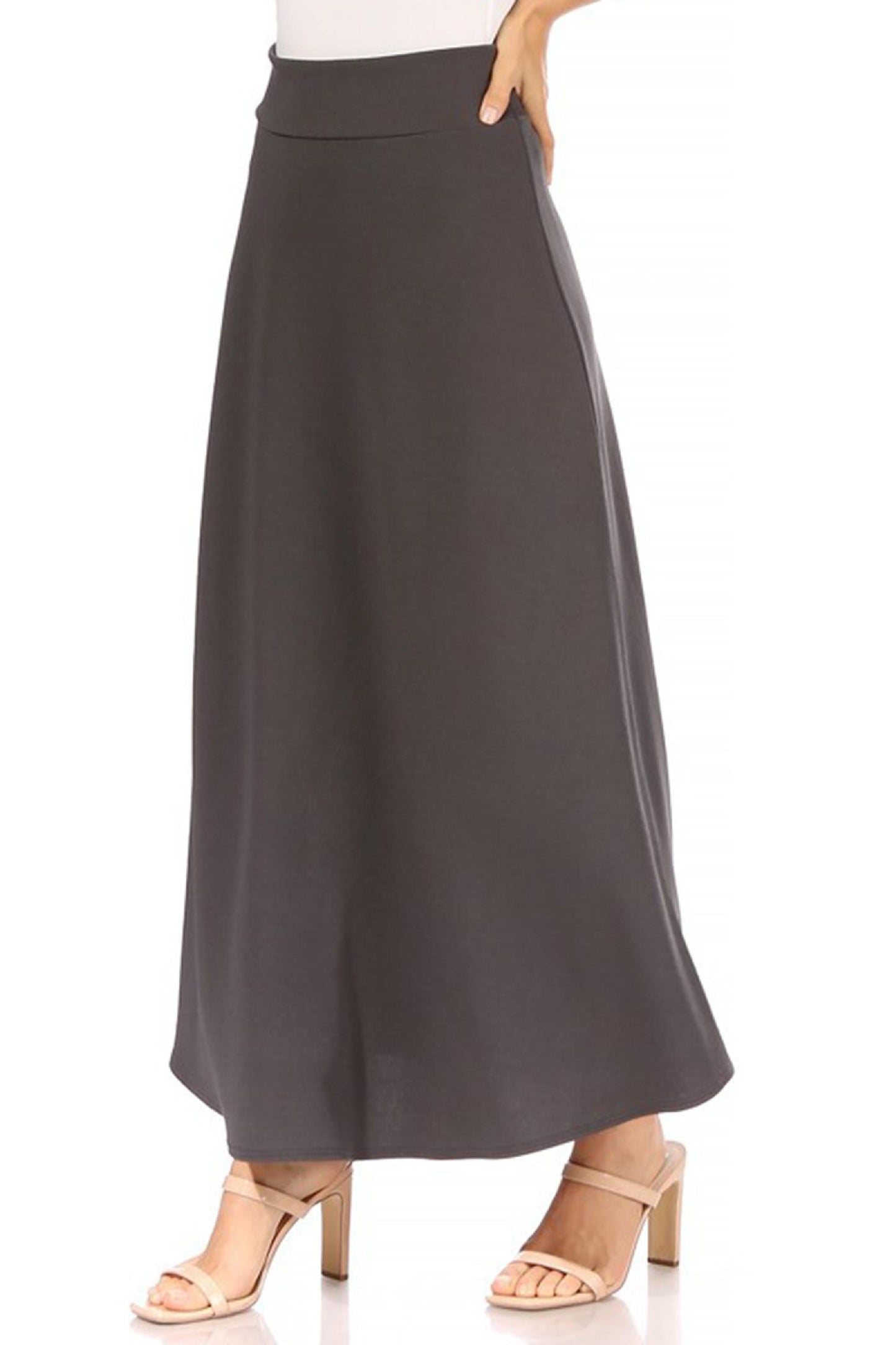 Women's Plus Size  Casual Solid Flare A-line Long Skirt