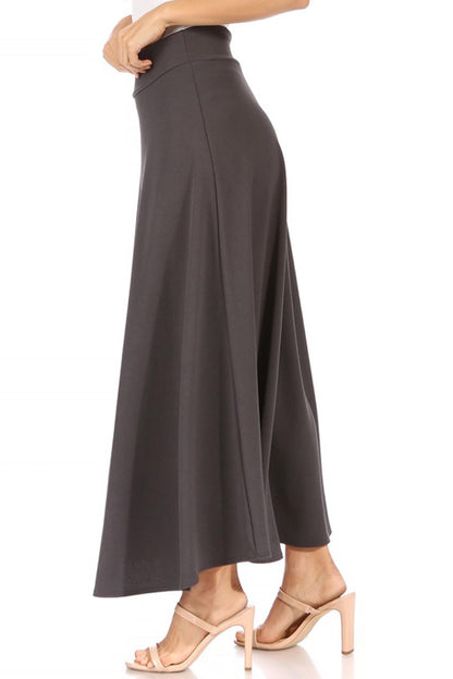 Women's Plus Size  Casual Solid Flare A-line Long Skirt