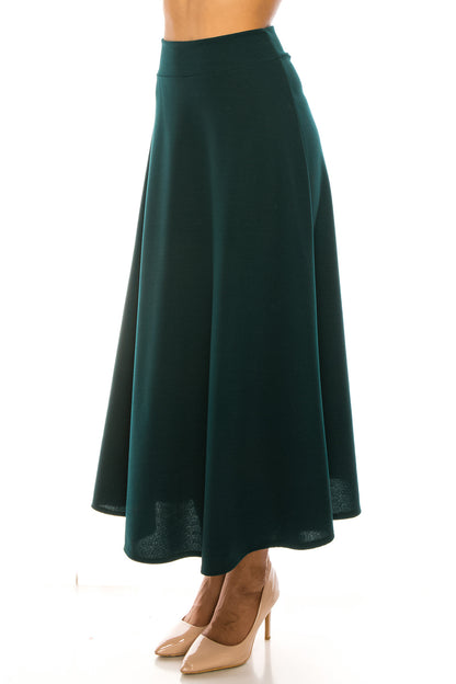 Women's Plus Size  Casual Solid Flare A-line Long Skirt