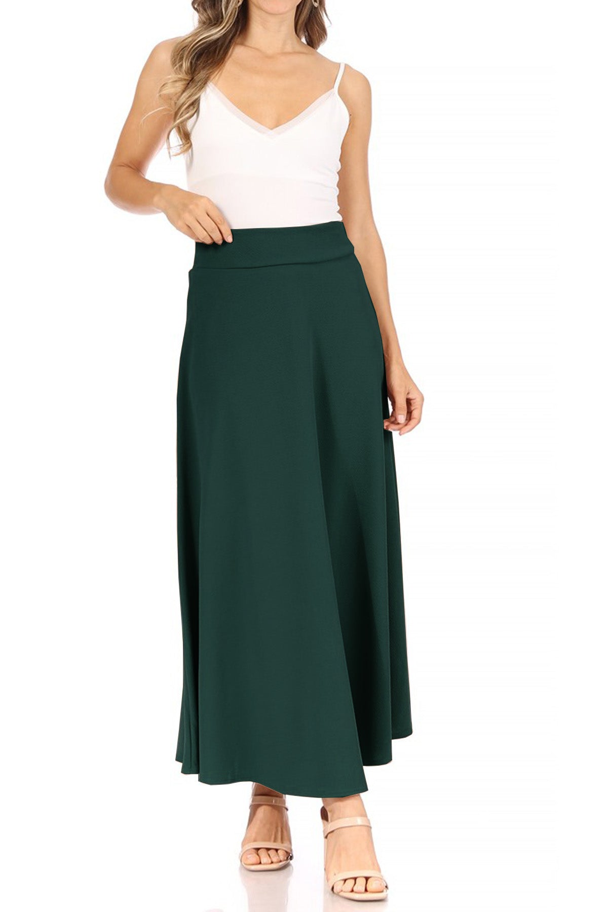 Women's Plus Size  Casual Solid Flare A-line Long Skirt