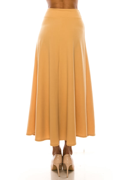 Women's Plus Size  Casual Solid Flare A-line Long Skirt