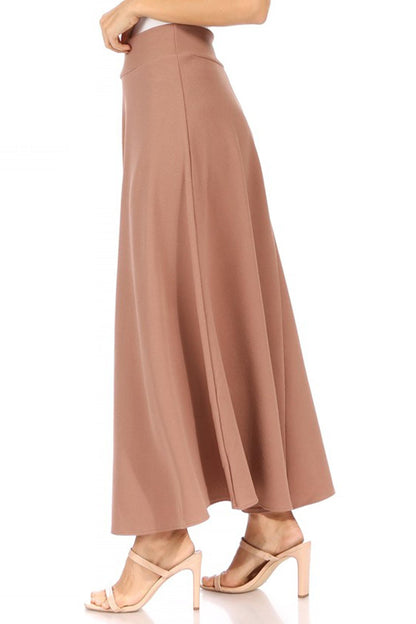 Women's Plus Size  Casual Solid Flare A-line Long Skirt