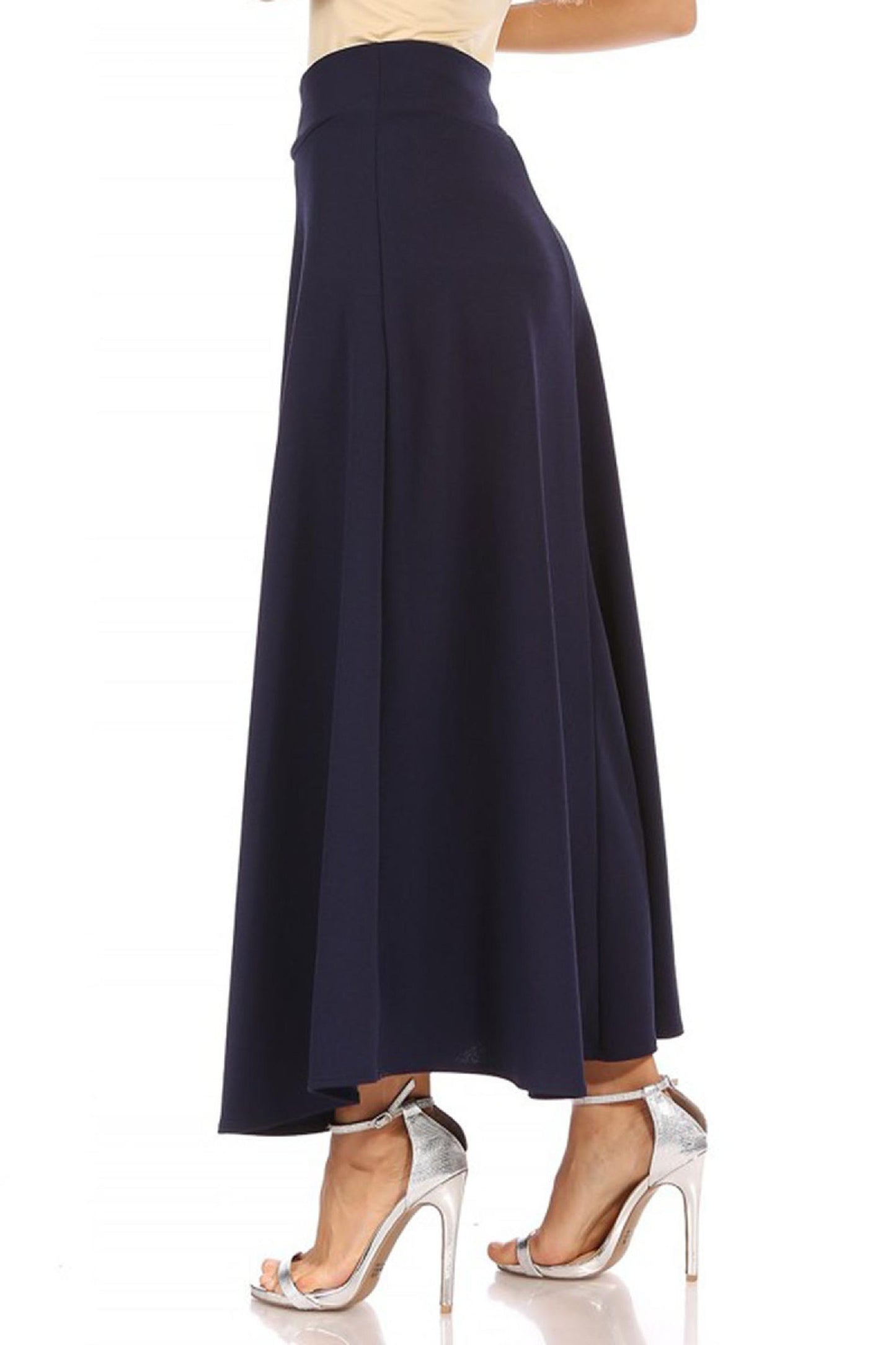 Women's Plus Size  Casual Solid Flare A-line Long Skirt