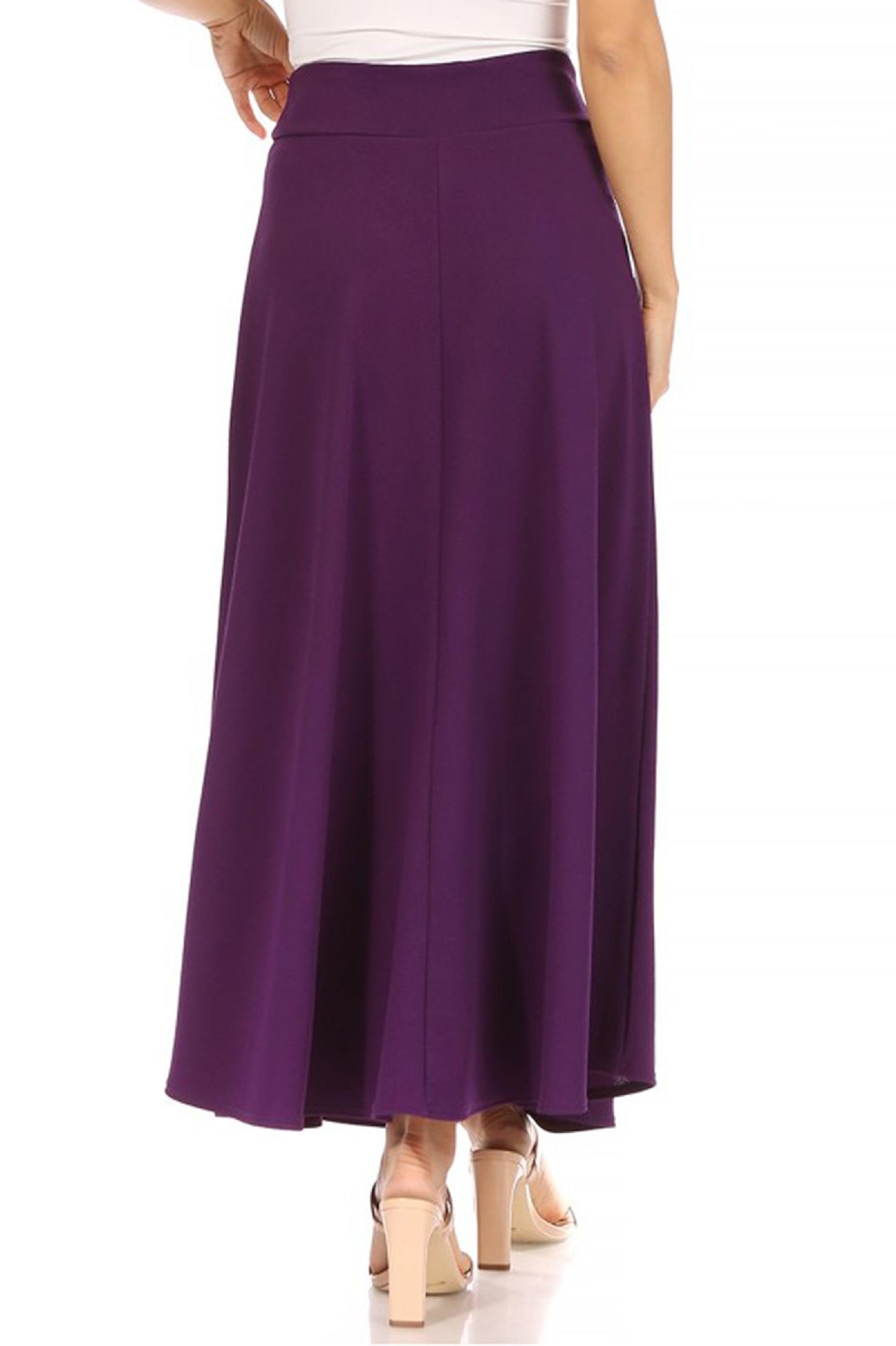 Women's Plus Size  Casual Solid Flare A-line Long Skirt