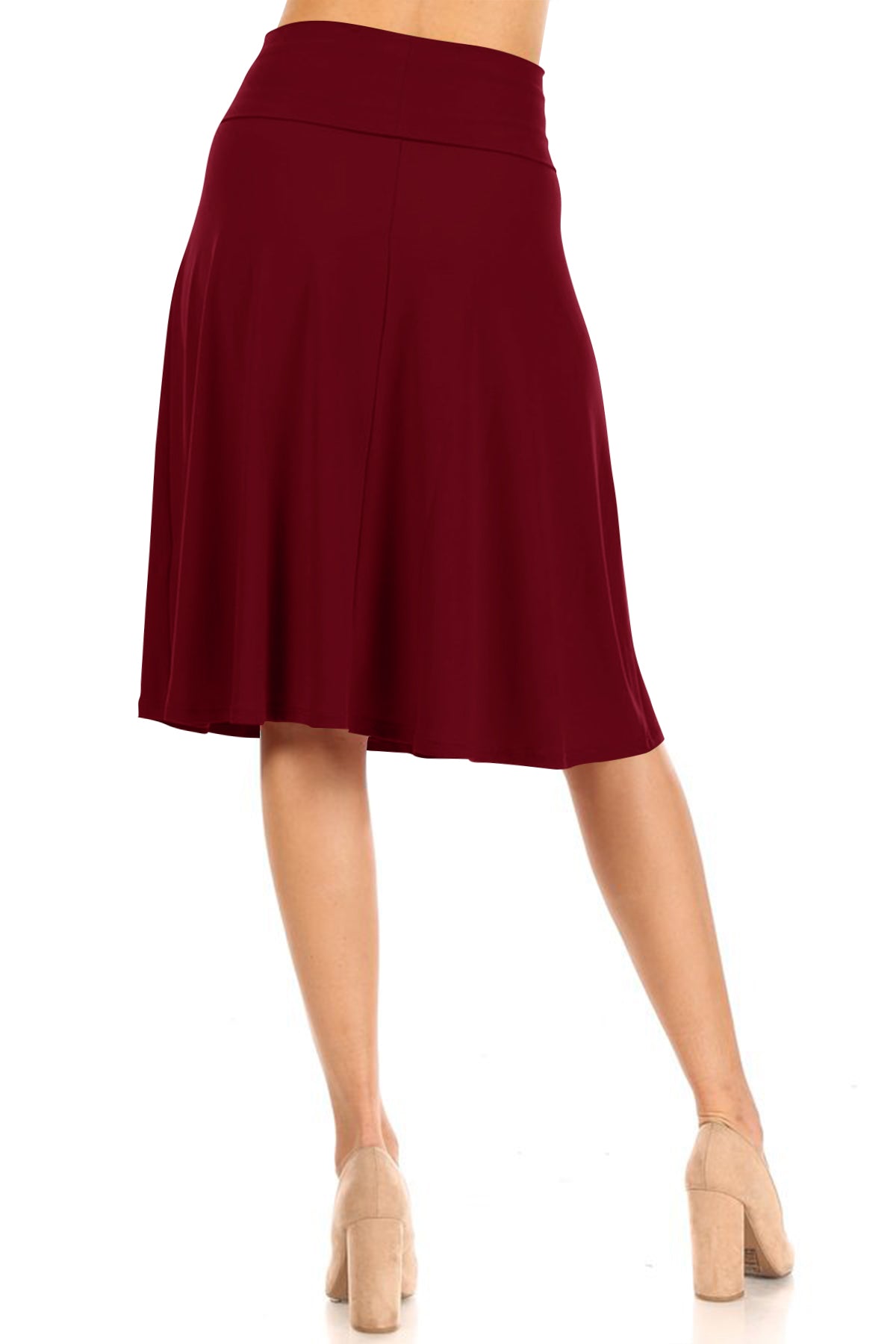 Women's Casual Stretch Foldable Waist Relaxed Fit A-Line Skirts