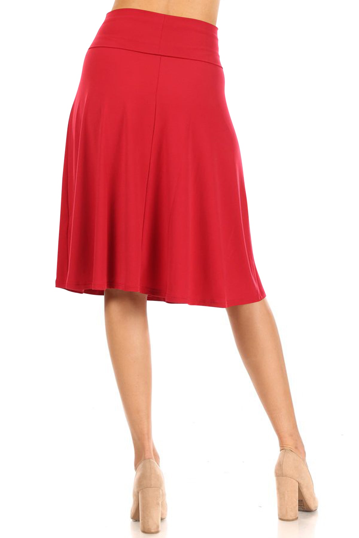 Women's Casual Stretch Foldable Waist Relaxed Fit A-Line Skirts